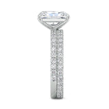 2.37ct IGI CERTIFIED Lab Grown Radiant-Cut Diamond with Pave Diamond Band Engagement Ring