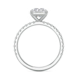 2.37ct IGI CERTIFIED Lab Grown Radiant-Cut Diamond with Pave Diamond Band Engagement Ring