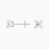 Certified 14 Karat White Gold Princess-Cut Lab Grown Diamond Stud Earrings (starting at 0.50 carat )