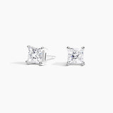 Certified 14 Karat White Gold Princess-Cut Lab Grown Diamond Stud Earrings (starting at 0.50 carat )