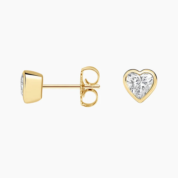 Lab Grown Heart Shape Diamond Stud Earrings
