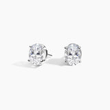 Certified 14 Karat White Gold Lab Grown Oval Shape Diamond Stud Earrings ( starting at 1/2 carat )