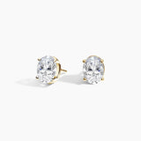 Certified 14 Karat Yellow Gold Lab Grown Oval Shape Diamond Stud Earrings ( starting at 1/2 carat )