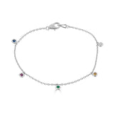 Diamond by the Yard Bracelet with 5 stones (Colored)