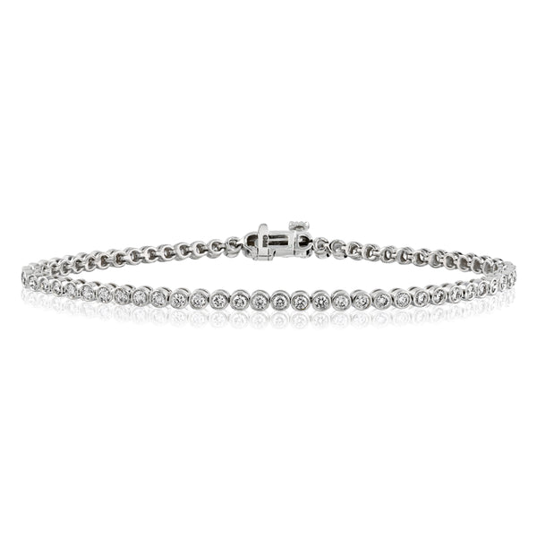 Bezel Set Diamond Tennis Bracelet