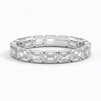 Emerald East West Bezel Eternity Lab Diamond Ring