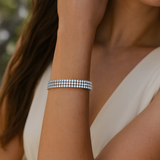 Three Row Diamond Tennis Bracelet