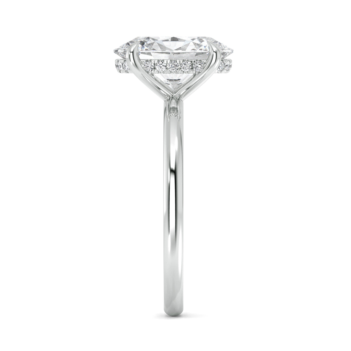 2.08ct Lab Grown Oval-Cut Diamond with Hidden Halo Engagement Ring