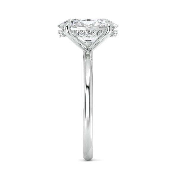 2.08ct Lab Grown Oval-Cut Diamond with Hidden Halo Engagement Ring
