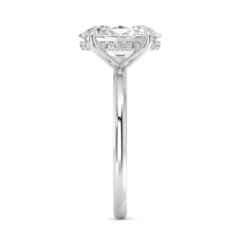 2.08ct Lab Grown Oval-Cut Diamond with Hidden Halo Engagement Ring