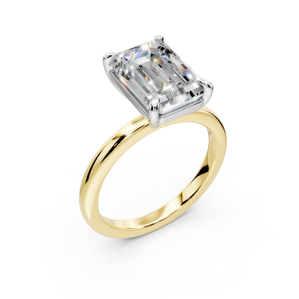 3.05ct Lab Grown Emerald-Cut Diamond Engagement Ring