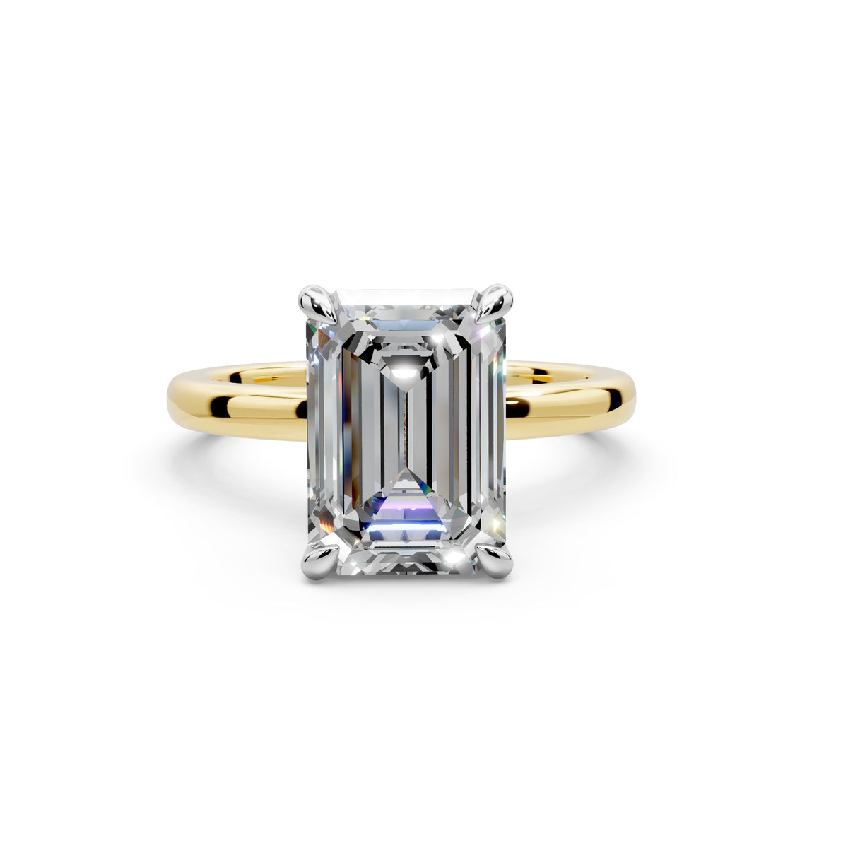 3.05ct Lab Grown Emerald-Cut Diamond Engagement Ring