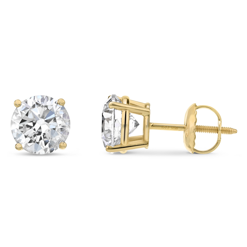 Natural Round Diamond Stud Earrings