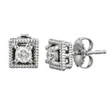 Braided Illusion-Set Diamond Stud Earrings, 0.75 cttw (White Gold)