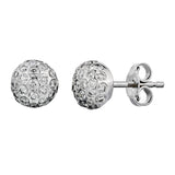 Ball Shaped Diamond Stud Earrings. 0.75 cttw (White gold)