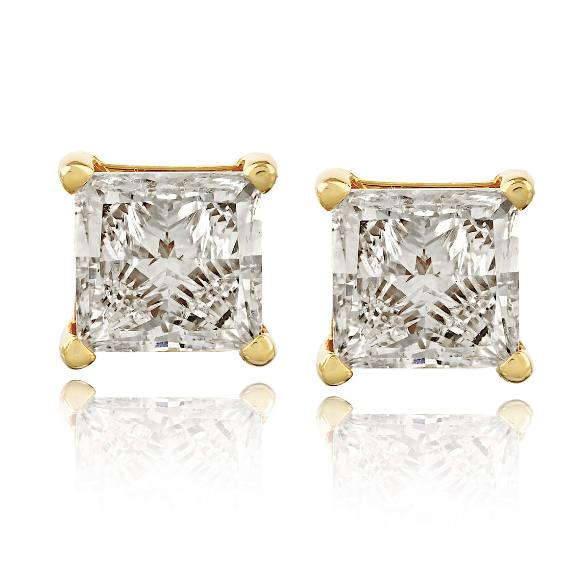 Princess-Cut Lab Grown Diamond Stud Earrings