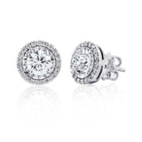 Illusion Plated Natural Diamond Stud Earrings