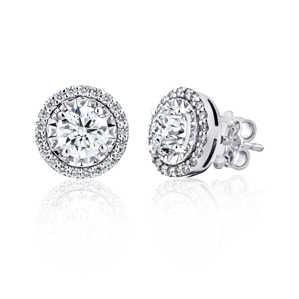 Illusion Plated Natural Diamond Stud Earrings