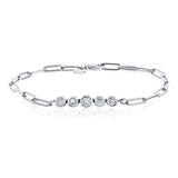 Five-Stone Graduated Bezel PaperClip Bracelet