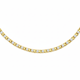 Diamond Station Tennis Necklace (Made in Italy)