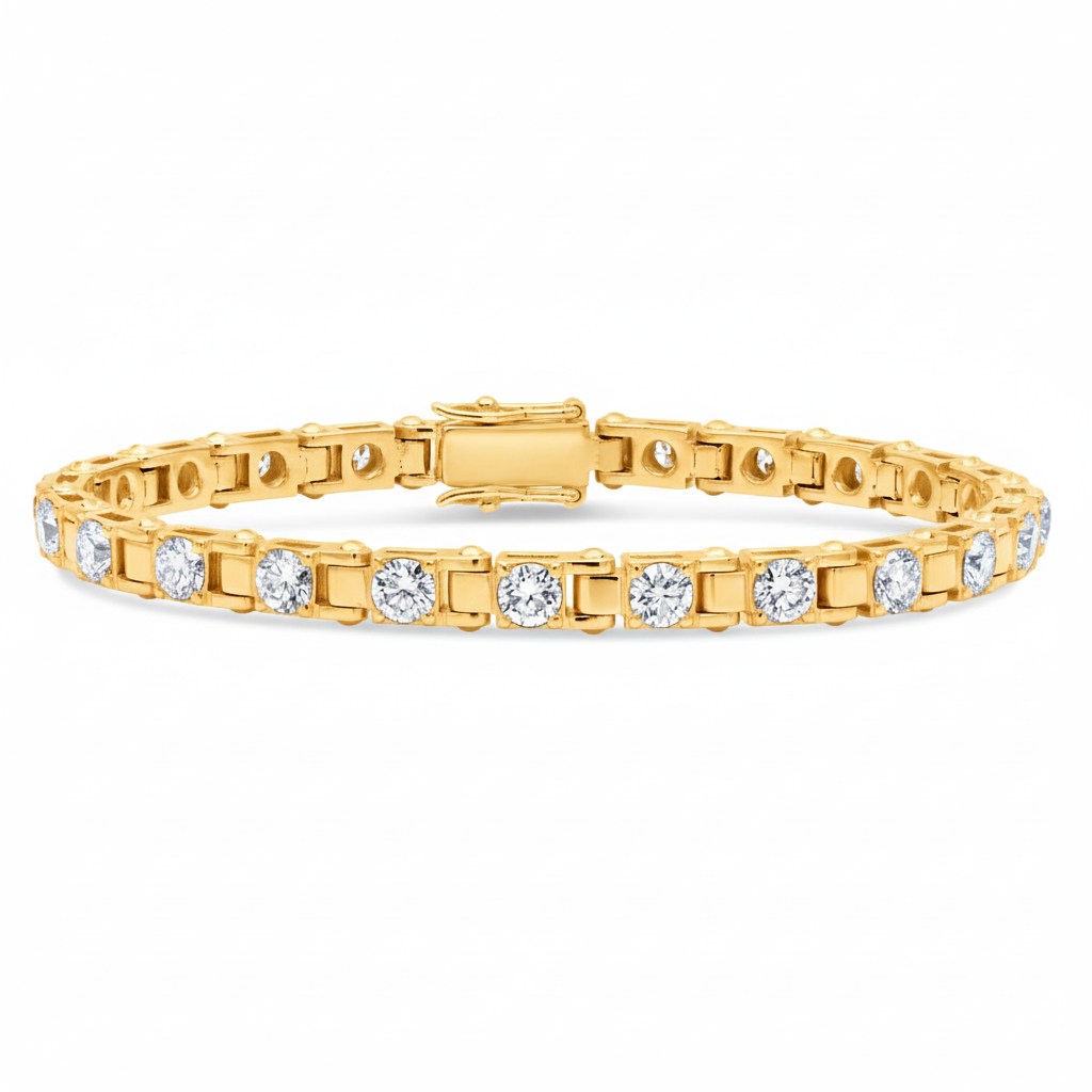 Diamond Station Tennis Bracelet (Made in Italy)