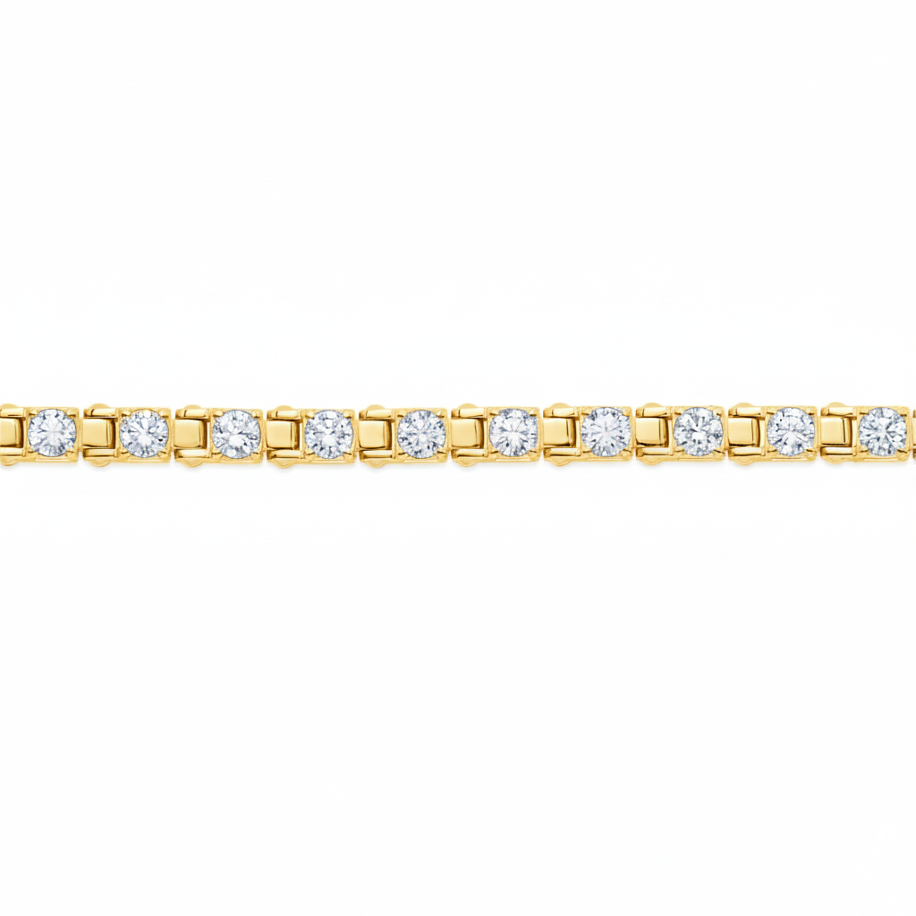 Diamond Station Tennis Bracelet (Made in Italy)