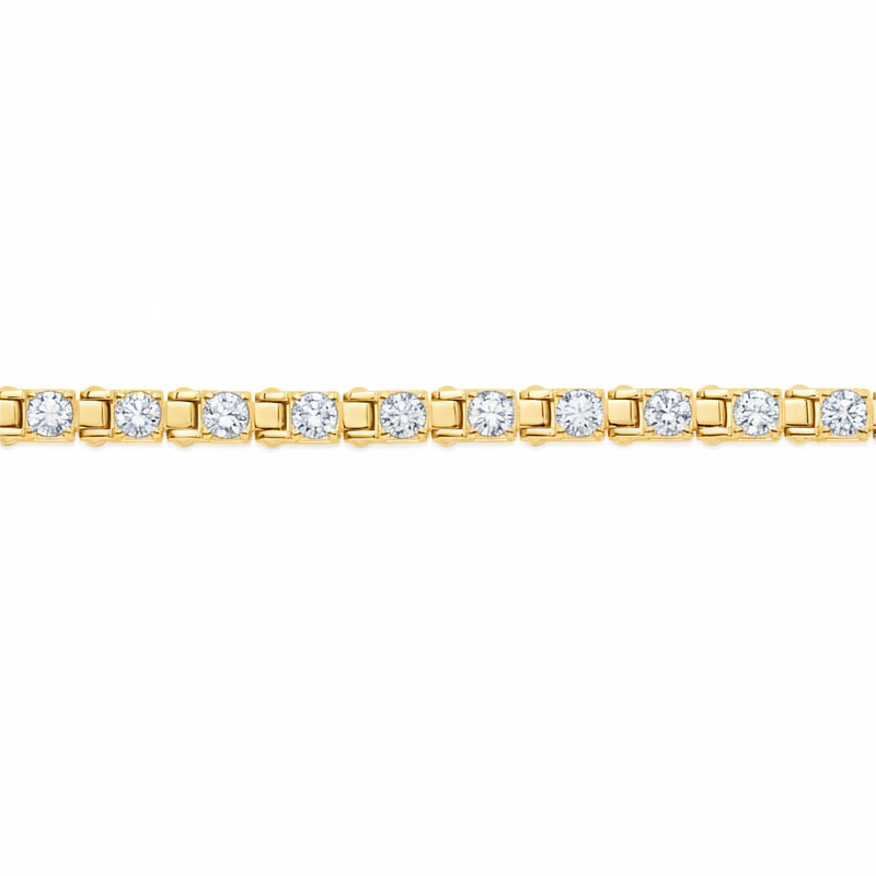 Diamond Station Tennis Bracelet (Made in Italy)