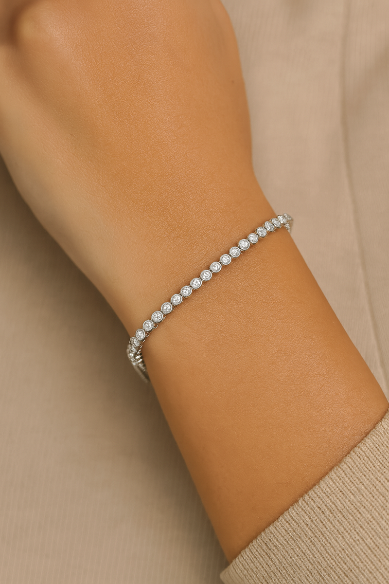 Bezel Set Diamond Tennis Bracelet