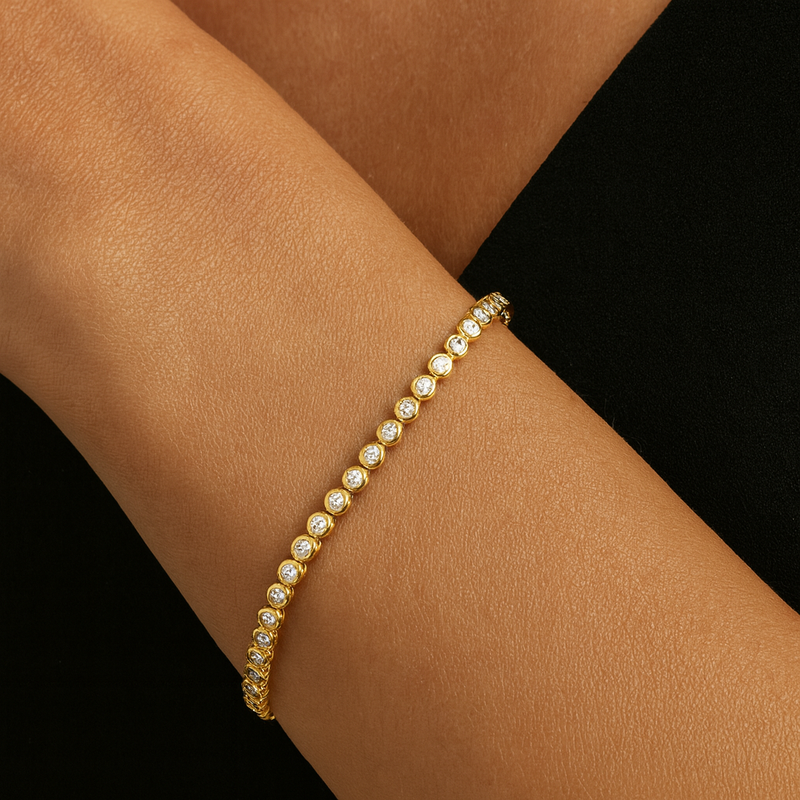 Bezel Set Diamond Tennis Bracelet