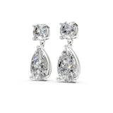 Certified Round and Pear Shape Dangling Earrings