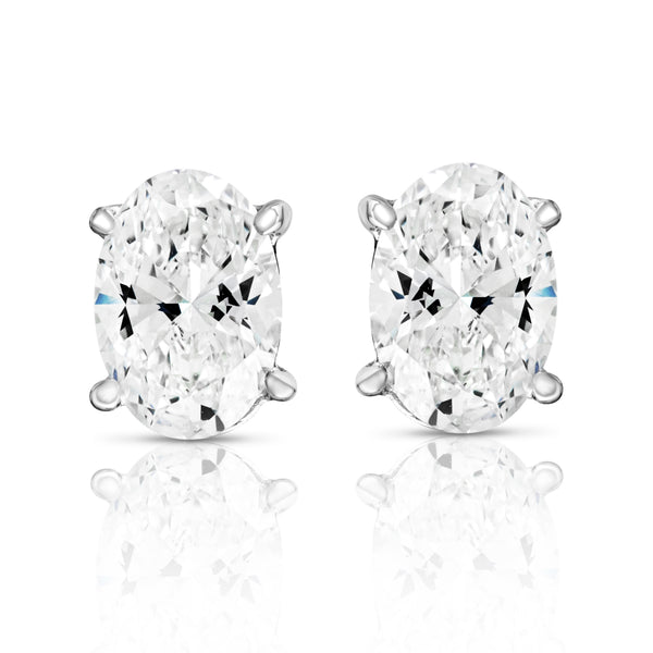 Lab Grown Oval Shape Diamond Stud Earrings