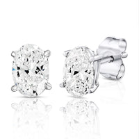 Lab Grown Oval Shape Diamond Stud Earrings