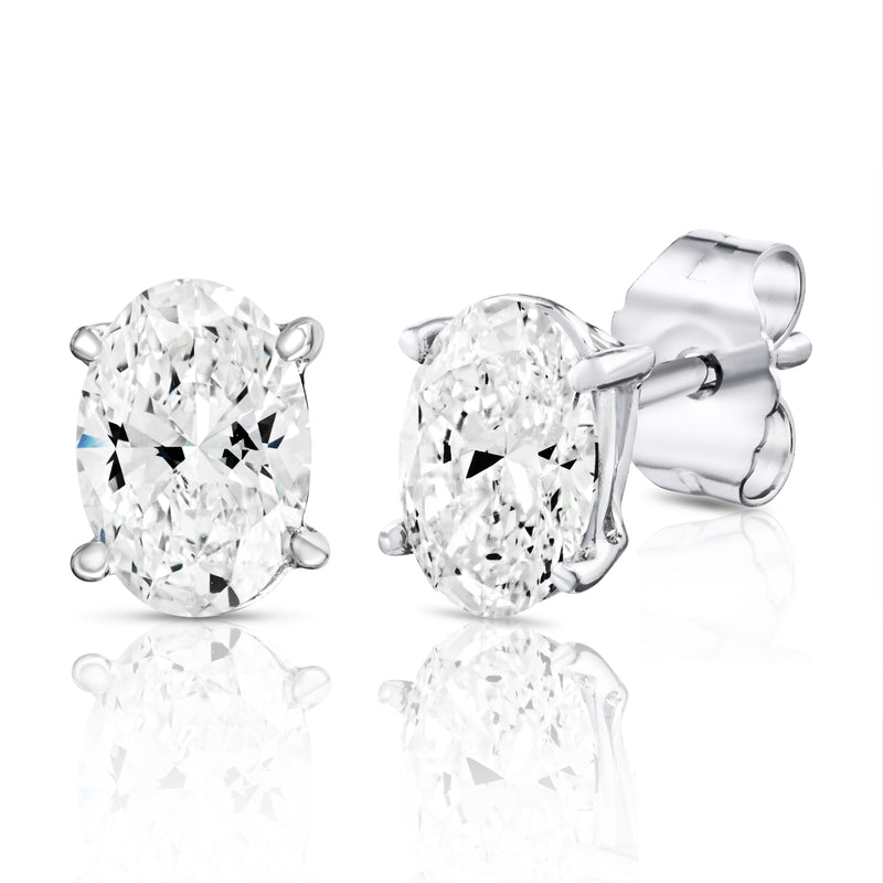 Lab Grown Oval Shape Diamond Stud Earrings