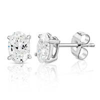 Lab Grown Oval Shape Diamond Stud Earrings