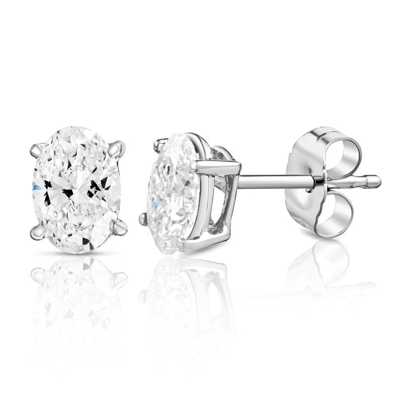 Lab Grown Oval Shape Diamond Stud Earrings