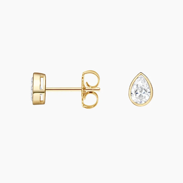 Lab Grown Pear Shape Diamond Stud Earrings