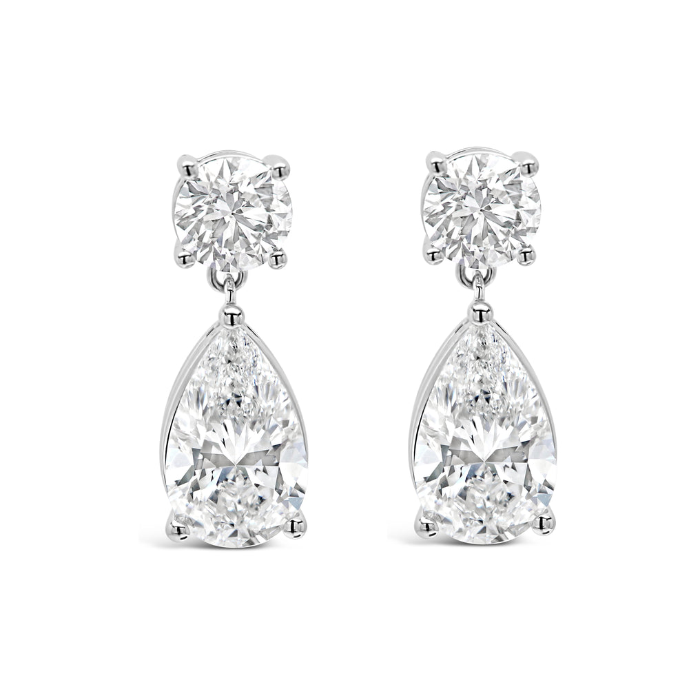 Round and Pear Shape Dangling Earrings