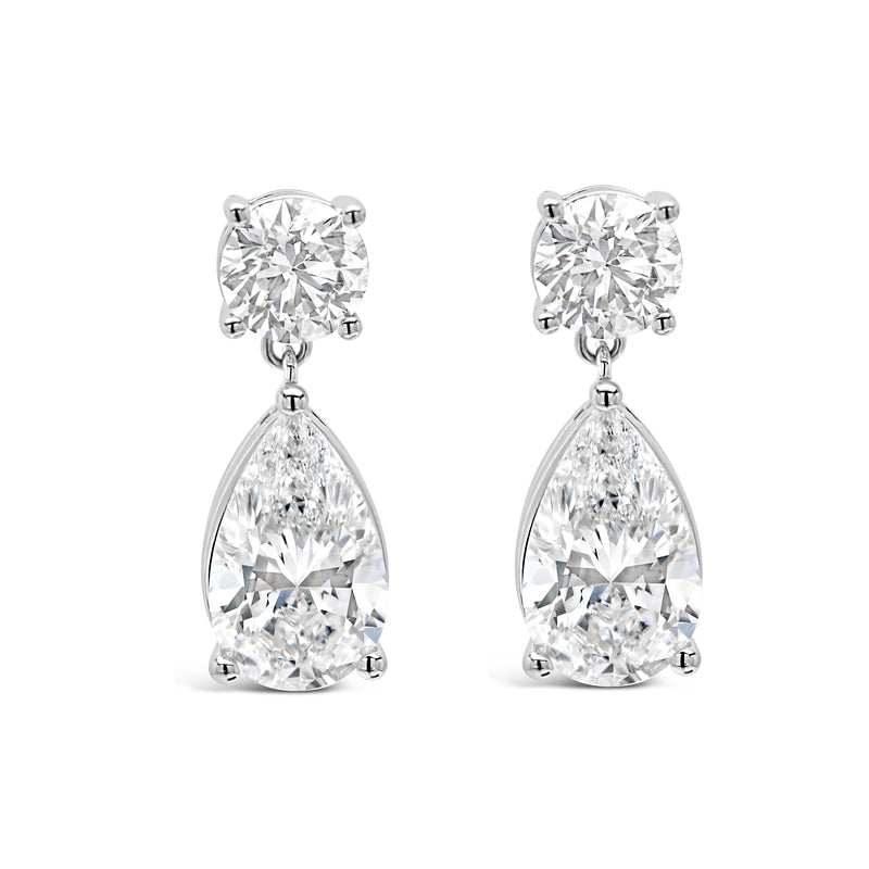 Round and Pear Shape Dangling Earrings