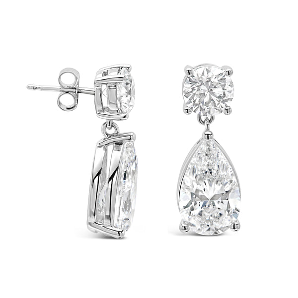 Round and Pear Shape Dangling Earrings