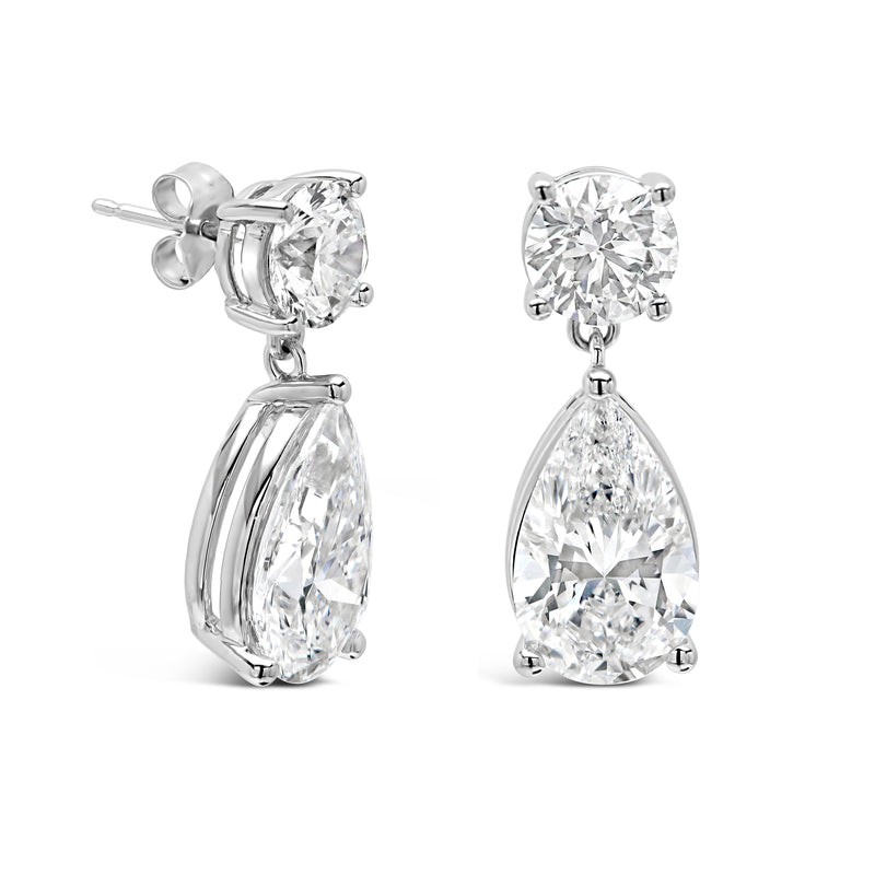 Round and Pear Shape Dangling Earrings