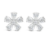Seven Stone Flower Studs
