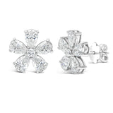 Seven Stone Flower Studs