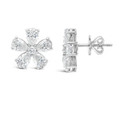 Seven Stone Flower Studs