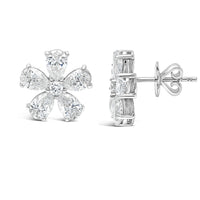 Seven Stone Flower Studs