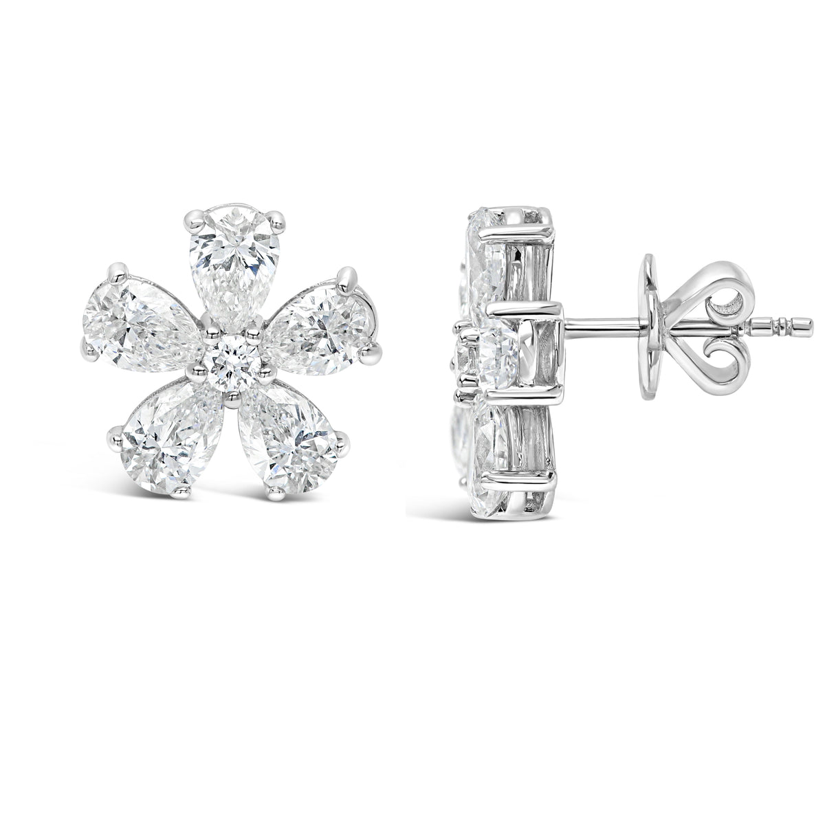 Seven Stone Flower Studs