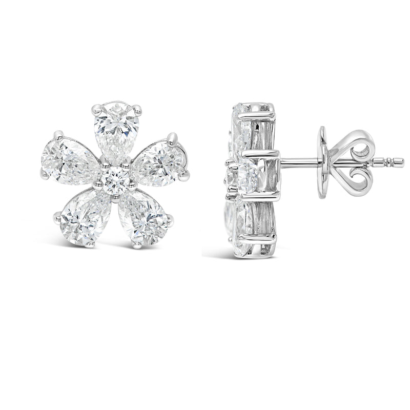 Seven Stone Flower Studs