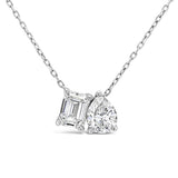 Emerald and Pear Shape Toi Et Moi Pendant