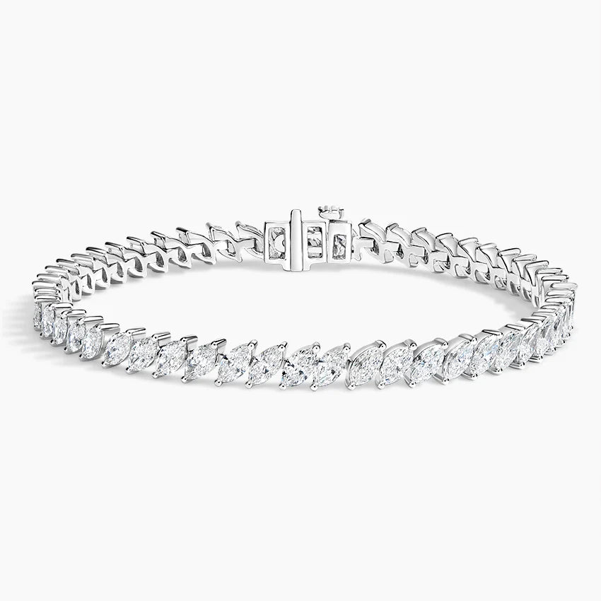 Diagonal Marquise Diamond Tennis Bracelet