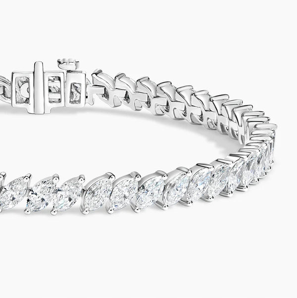 Diagonal Marquise Diamond Tennis Bracelet