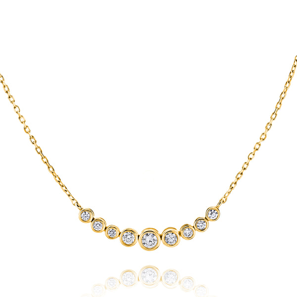 Graduated Nine Stone Lab Grown Diamond Bezel Pendant